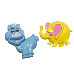 Gen X 1970s Avon Pin Pals Blue Moo Cow Ellie Elephant  Glace Brooches Full
